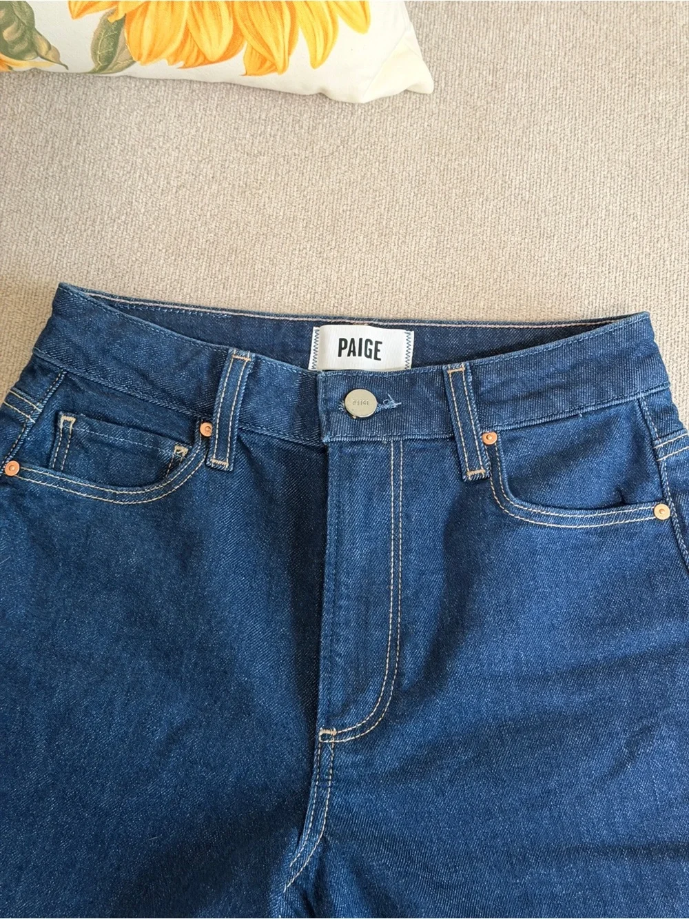 Paige Cadee Denim Bermuda shorts - dark blue denim organic cotton